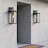 20" Dusk to Dawn Outdoor Wall Sconce Set, Matte Black Porch Light with Clear Glass