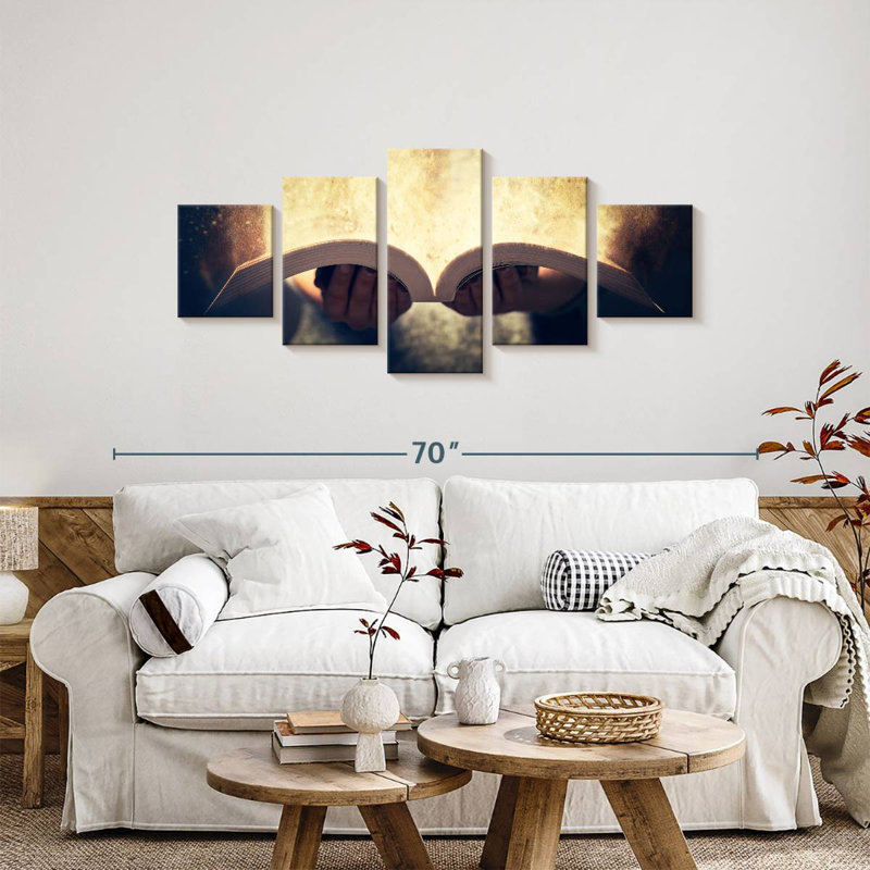 Reading The Holy Bible, 24" H x 55" W