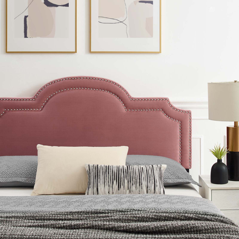 Modway Aviana Performance Velvet Bed, Twin, Dusty Rose
