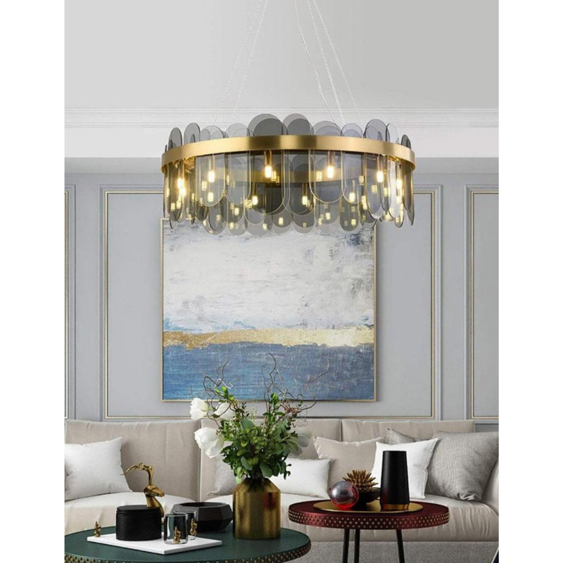 Cantu 10 - Light Unique/Statement Chandelier, 28cm H x 100cm W x 100cm D