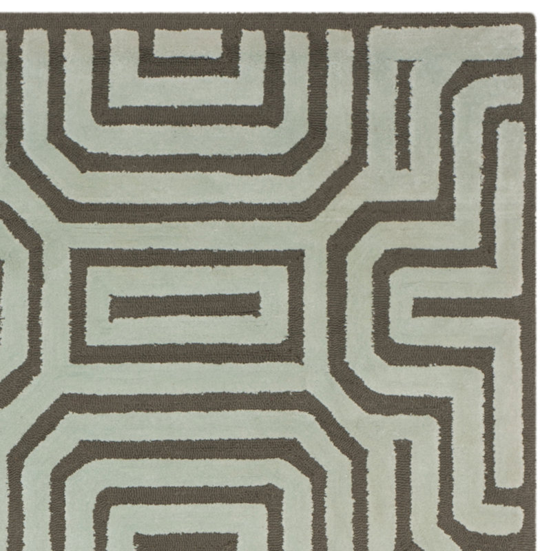 Pinehurst Hand Hooked Cotton Pile Geometric Rug, Rectangle 5' x 8'