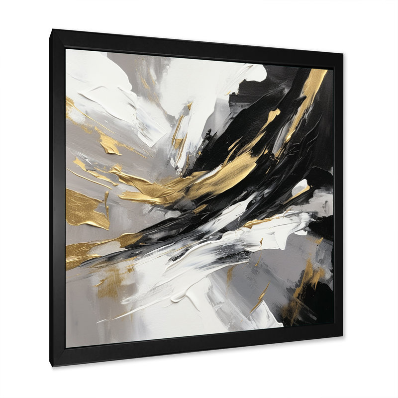 Mystery Awakening III - impressions sur toile abstraites, H 30 po x l 30 po x P 1 po, Impression noire sur toile encadrée