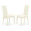L'ensemble de mobilier de salle à manger 5 pièces comprend une table de cuisine ronde avec piédestal et 4 chaises en lin, blanc lin