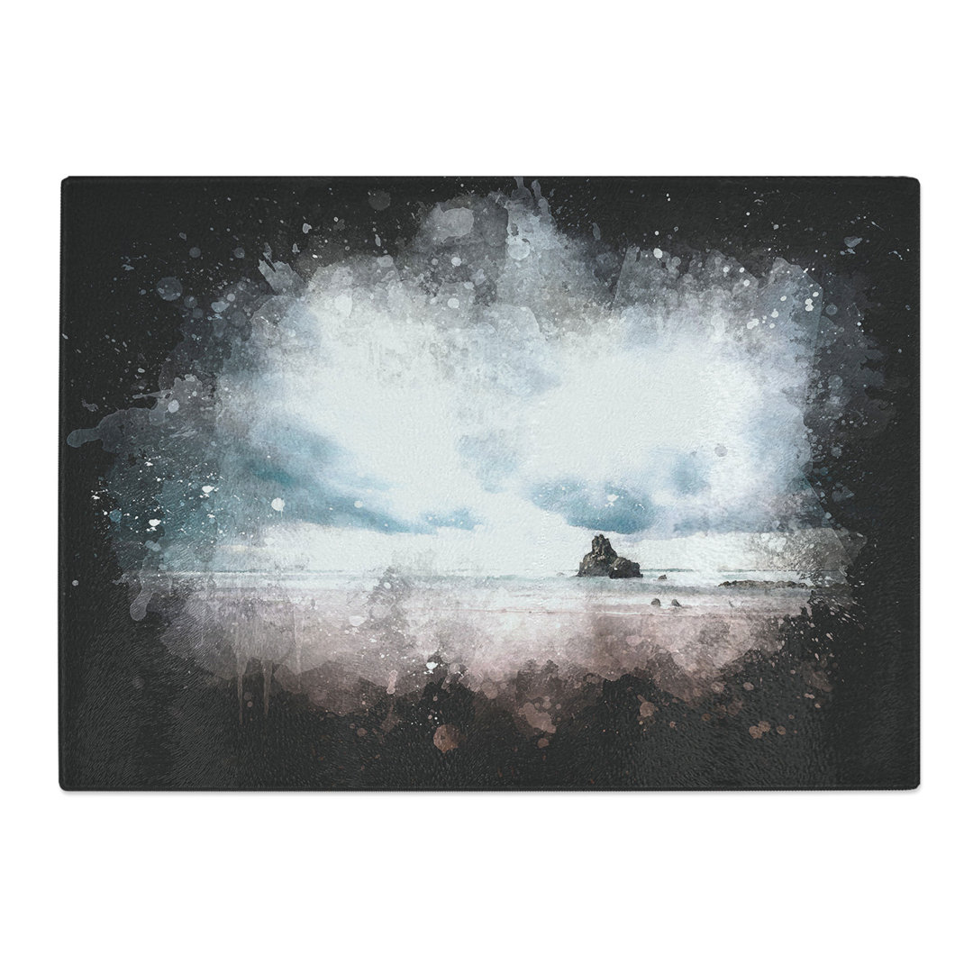 Tempered Glass Beach in Sopelana Spain Paint Splash Chopping Board