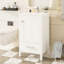 Meuble-lavabo moderne de 20 pouces avec lavabo en céramique, tiroir et porte à fermeture en douceur, organisateur de porte double couche, tiroir de séparation, patins réglables - conception de rangement peu encombrante-451740224