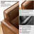 86.61 Inch Leather Sofa With Solid Wood Frame And Metal Legs