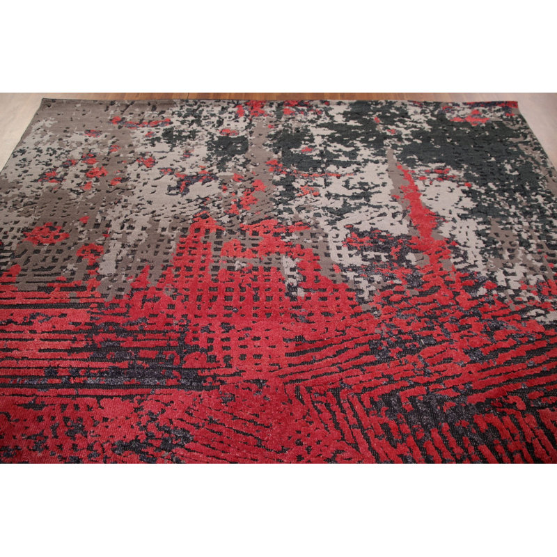 Tapis oriental abstrait fait à la main 8 x 10
