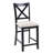 Mableton Wooden Counter Stools with Linen Upholstered Seat