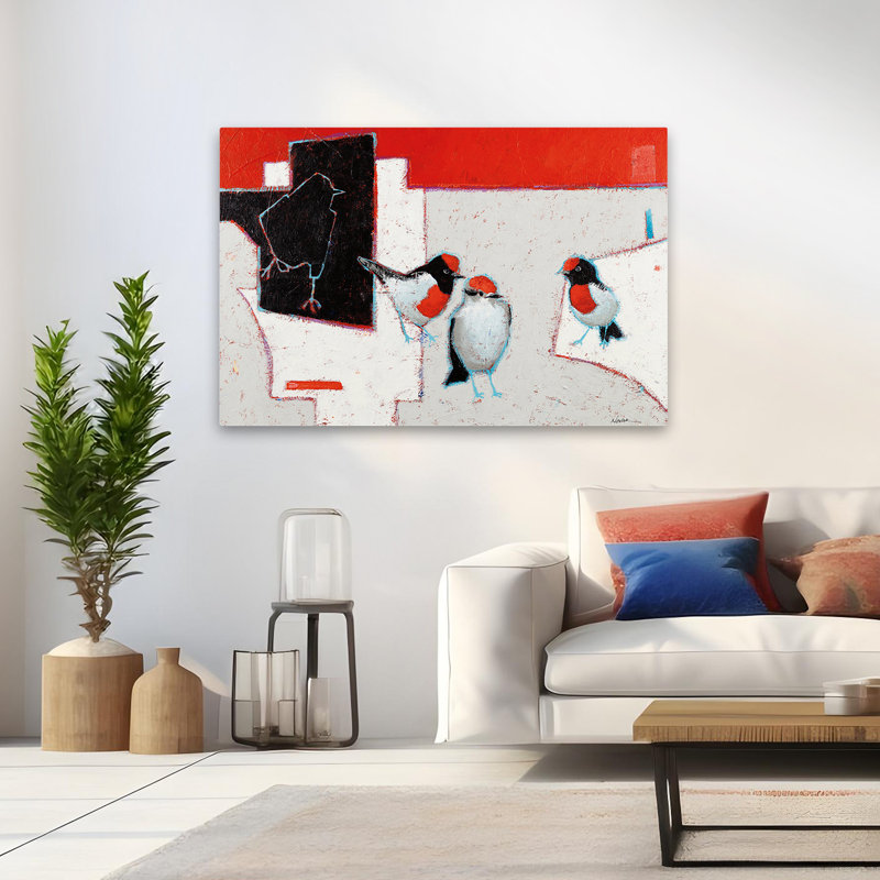 Abstract Bird Birds - Lets Just Fly Outta Here, 32" H x 48" W