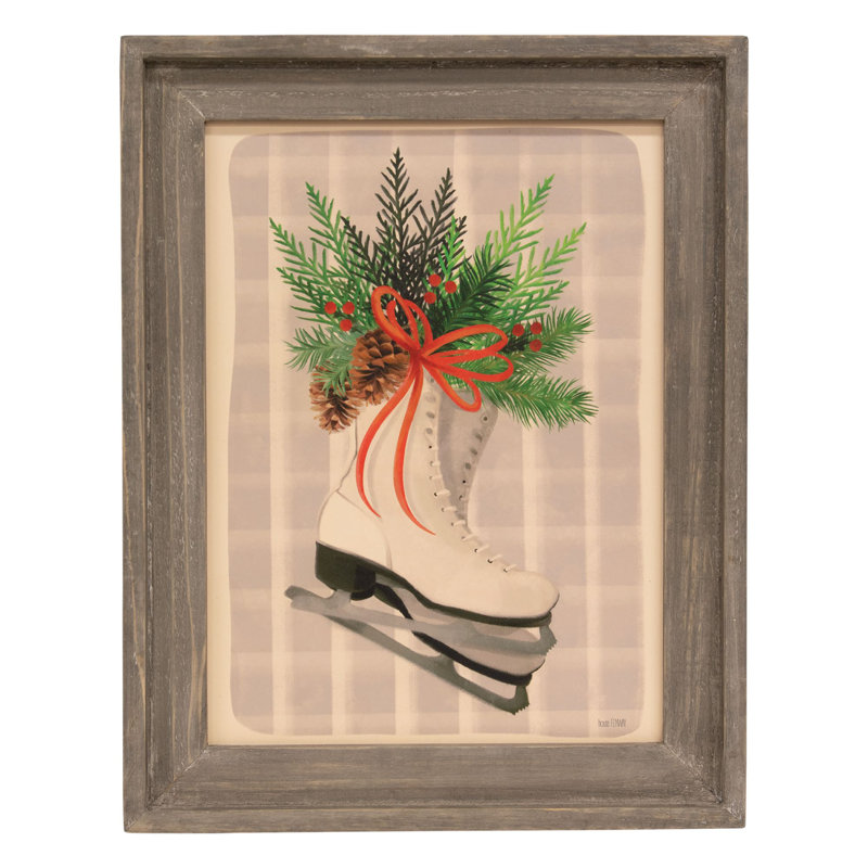 Plaque en bois gris Ice Skates