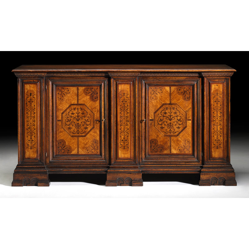 Buffet en bois de noyer 1 tiroir large 84 po