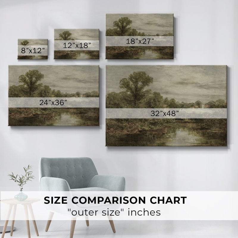 Paysage rétro - DCCCI, H 19 po x l 28 po x P 1,5 po, Toile tendue