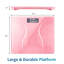 Pèse-personne numérique rose pour salle de bain, avec motif incurvé sur la taille, capacité de 180 kg (396 lb), pour la maison.