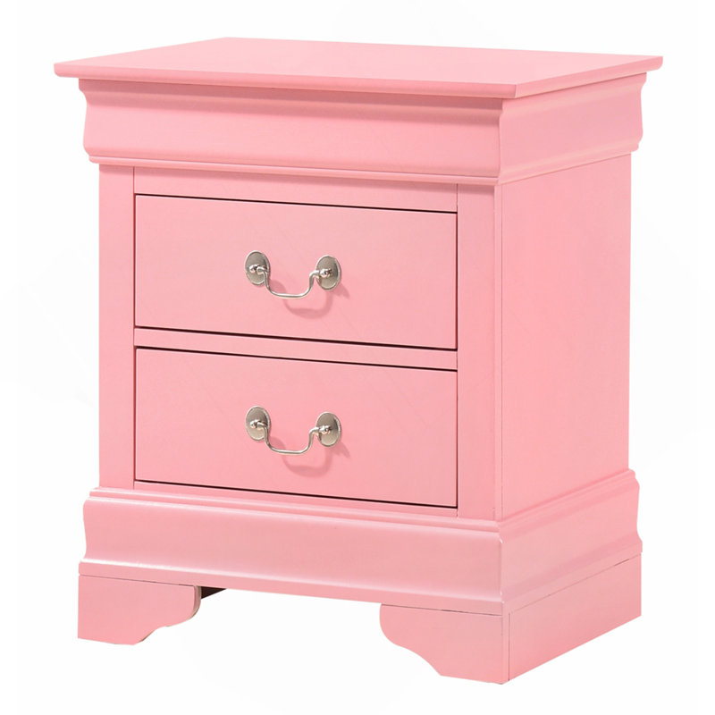 Charmante table de chevet traditionnelle rose