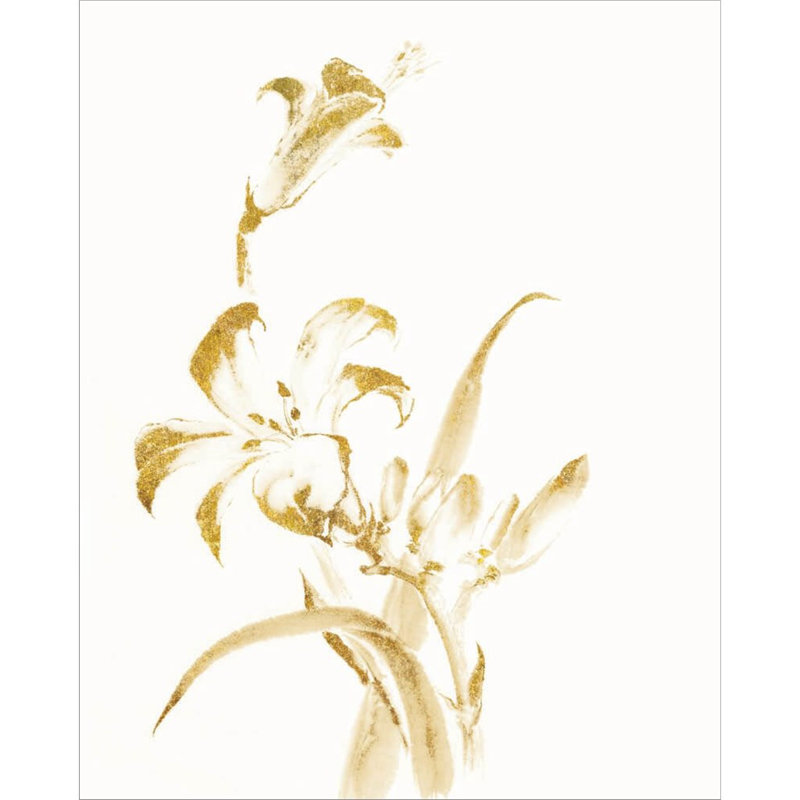 «Sumi Daylily II Gold» par Chris Paschke, art mural sur toile