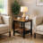 Modern Farmhouse Coffee Table Set Of 3, Rectangular Coffee Table With 2 Square End Side Tables, 2-Tier Living Room Table Set With Metal Frame & Open Shelf For Office, Apartment, Home-1644780622