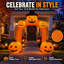 Arche gonflable d'Halloween de 3 mètres avec lumière DEL intégrée, arche citrouille gonflable pour la décoration de jardin d'Halloween