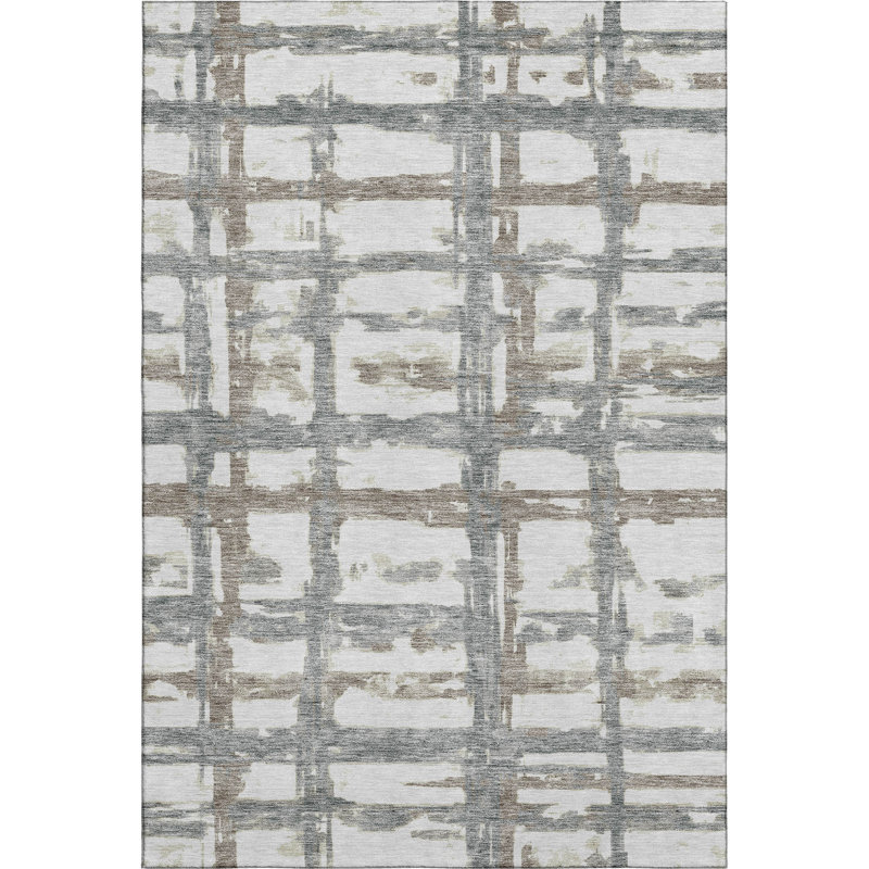 Premium Machine Washable Prisco Silver Rug, Rectangle 10' x 14'
