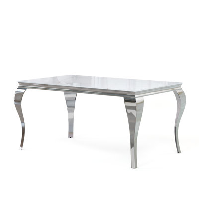 Kenyara Glass Top Metal Base Dining Table