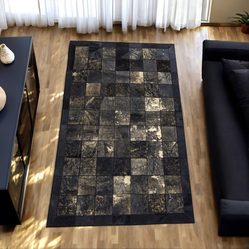 Tapis beige en peau de vache