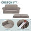Machine Washable 3 Piece Stretch Sofa Slipcovers with 2 Cushion Loveseat Couch Covers for Living Room Furniture Cover 1 Base Cover Plus 2 Seat Cushion Covers Thicker Jacquard Fabric-1953118275