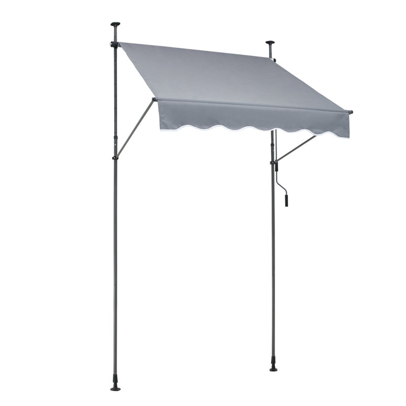 Auvent de terrasse 47 po avec auvent rétractable, H 122 po x l 59 po x P 47 po