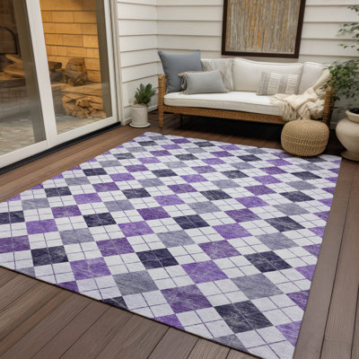 Machine Washable Indoor/Outdoor Gursevak ACN2237 Geometric Rug