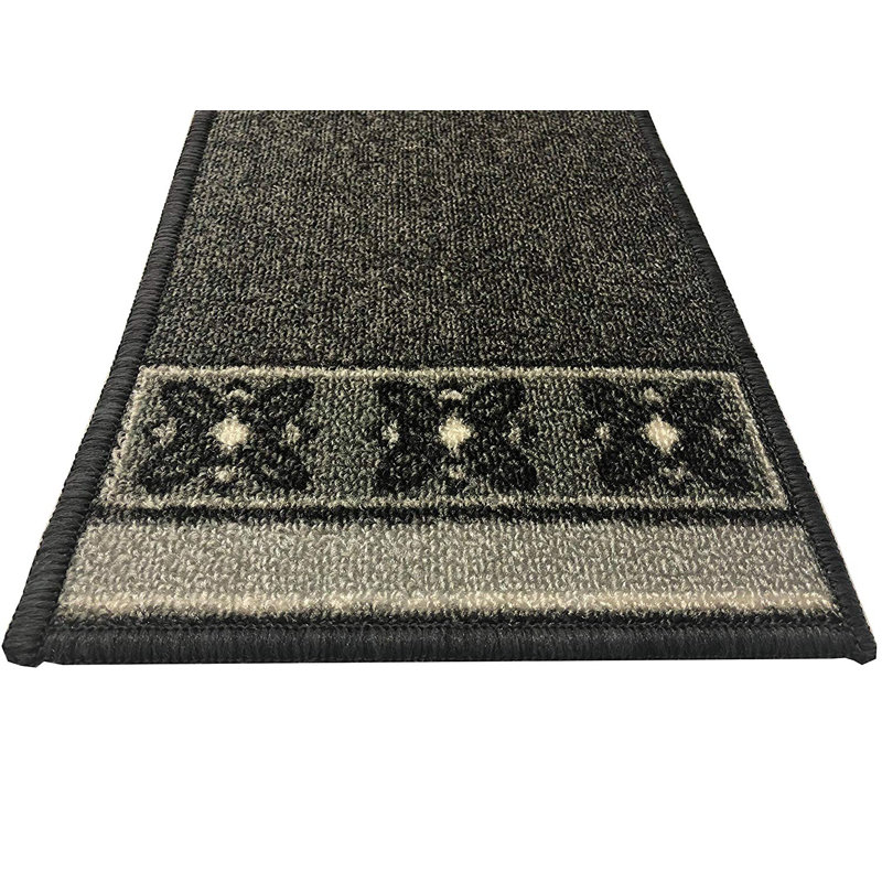Tapis d'escalier intérieur gris antidérapant
