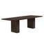  Table de salle à manger rectangulaire 95 po avec plateau en bois massif et base à piédestal sculpté-1939298288