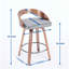Ensemble de 2 tabourets de bar, tabourets de bar pivotants à dossier bas, chaises de bar en bois avec coussin moelleux-14004955