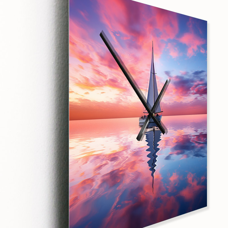 Voilier vibrant rose et coucher de soleil - II, Petit