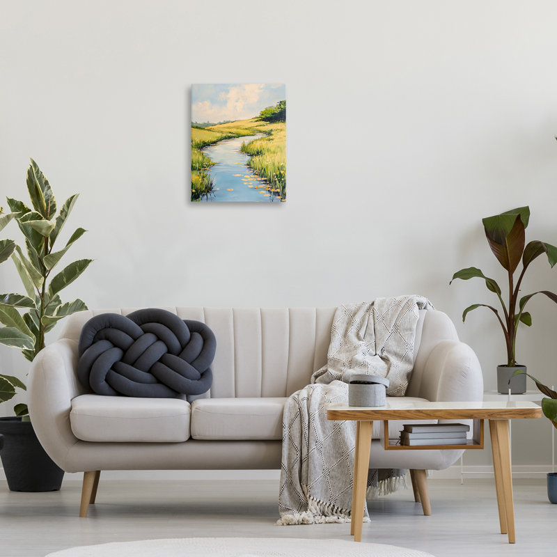«Quiet Creek Landscape», art mural par Franklyn Gregory, H 20 po x l 16 po
