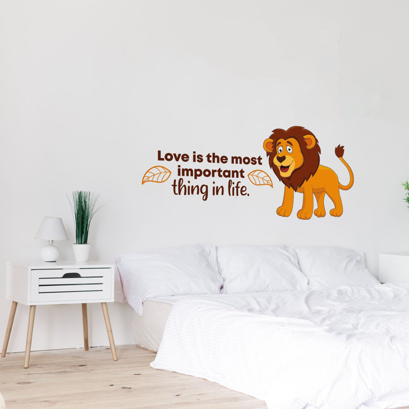 Décalcomanie murale en vinyle amour lion, H 20 po x l 40 po