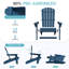 Ensemble de 2 chaises Adirondack en PEHD bleu avec porte-gobelet et téléphone (ensemble de 2)-908311445