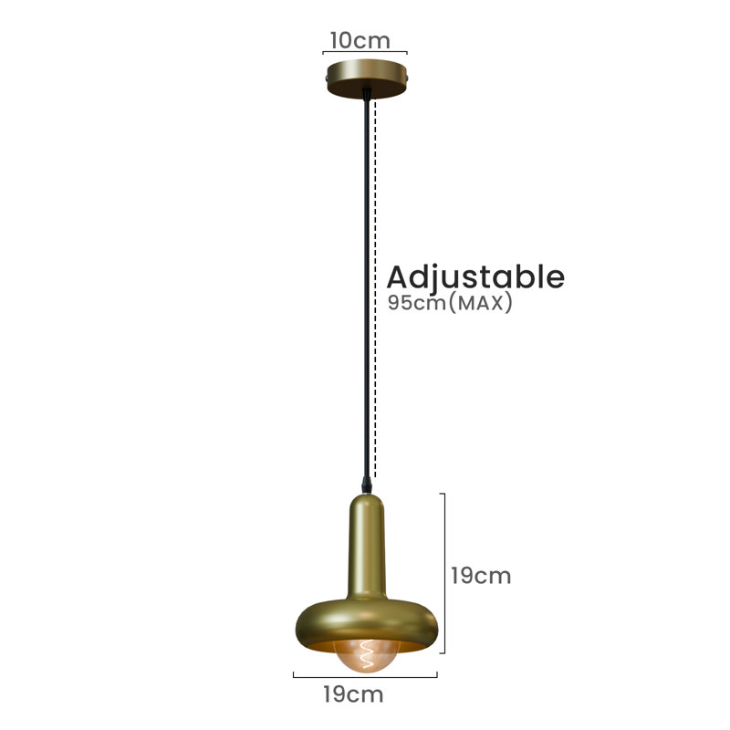 Crystol 1 - Light Dome Pendant, Yellow Brass