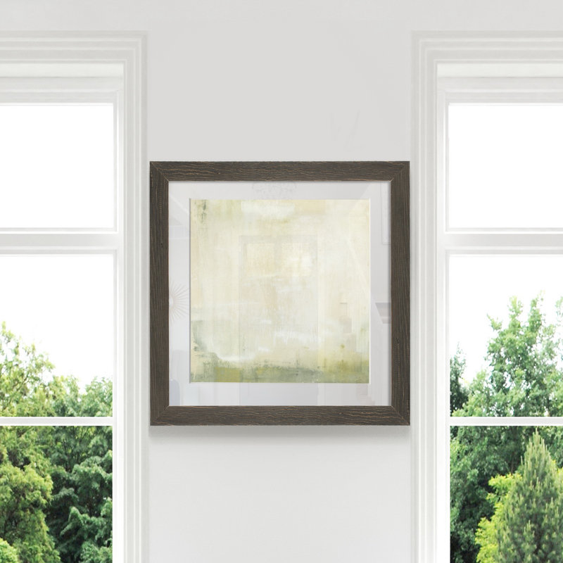 "Olive horizon I", impression sur papier, Cadre gris, H 17 po x l 17 po x P 1,5 po