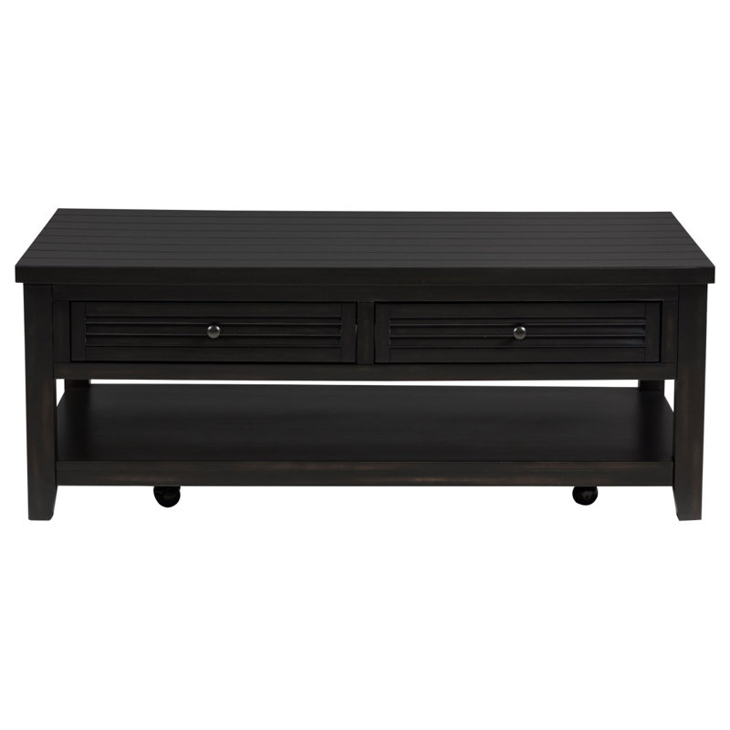 Sutter Distressed Java 2-Drawer Rectangular Coffee Table