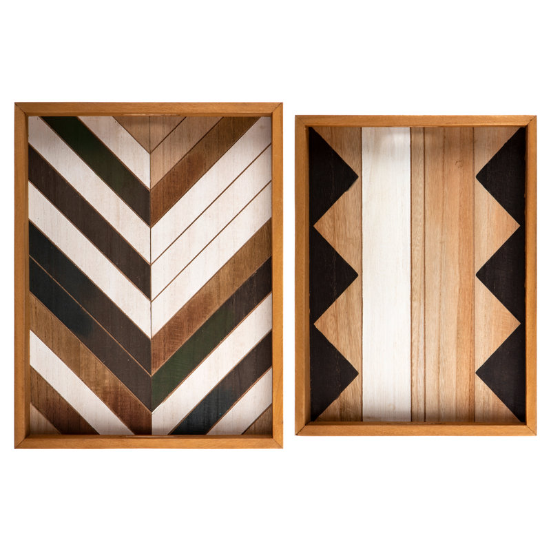 Ensemble de 2 plateaux décoratifs décoratifs