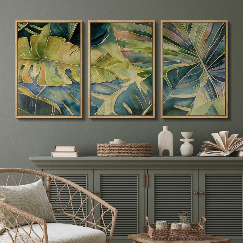 Illustration de feuilles de bananier tropical tropical, feuilles de bananier tropical, H 36 po x l 72 po