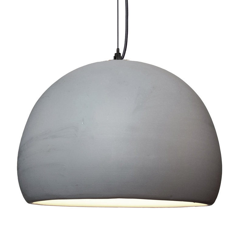 Clay 1 - Light Pendant, Black Fabric, Matte Gray