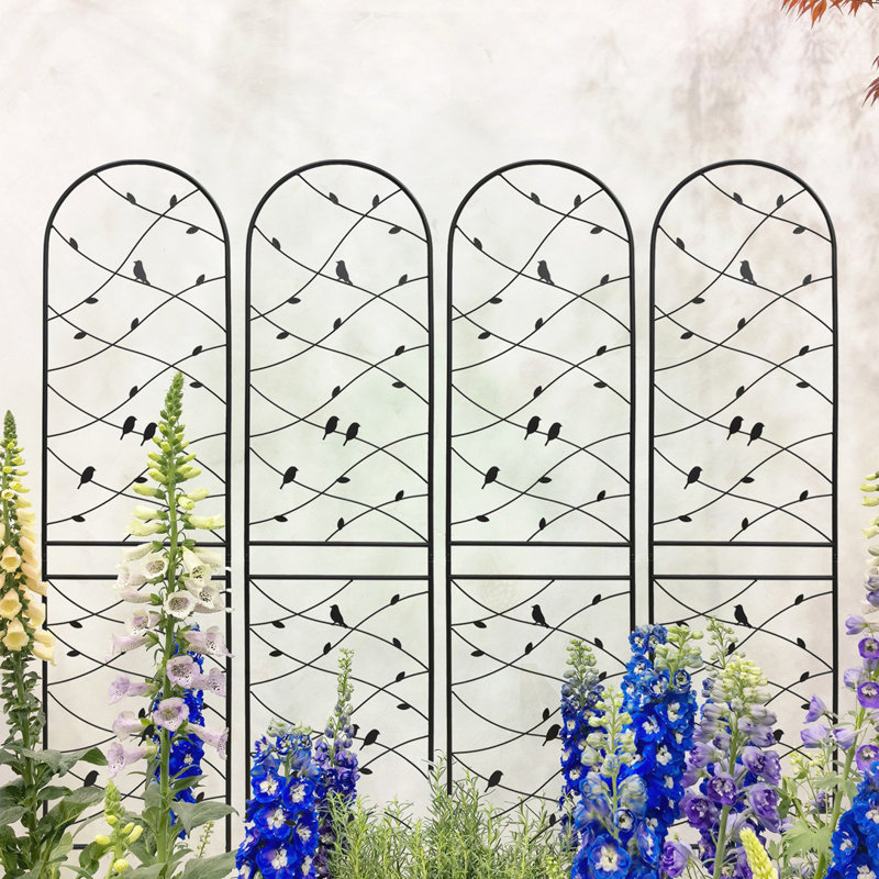 Paquet de 4 treillis de jardin en métal résistant à la rouille, H 86,7 po x l 19,7 po x P 1 po