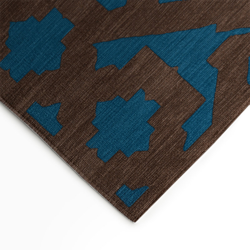 Tapis bleu intérieur et extérieur Trellis, Rectangulaire 3 pi x 5 pi