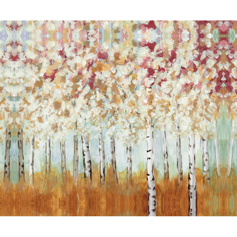«Blush and Golden Forest», reproduction d'art sur toile tendue, H 24 po x l 36 po