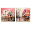 «Pink Vibrant Berlin Cityscape I», ensemble de 2 impressions sur toile Berlin-1968395617-1968395631