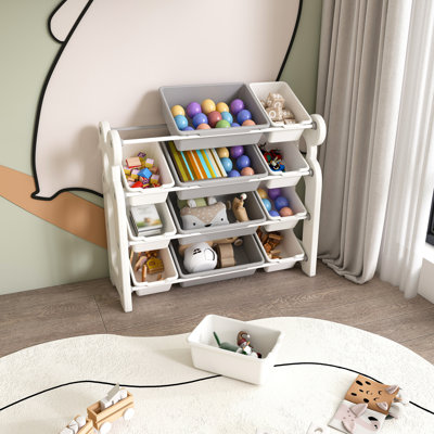 Rangement pour jouets pour enfants avec 12 bacs