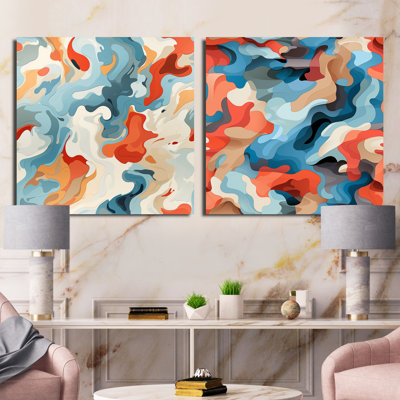 Coulliette - Ensemble de 2 collages carrés abstraits