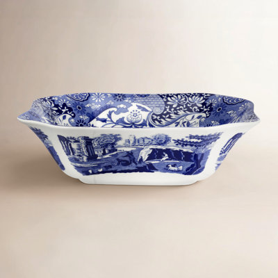 Blue Italian Square Serving Bowl
