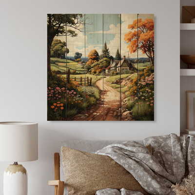 Jaq Countryside Rustic Farmhouse Summer I sur impression sur bois