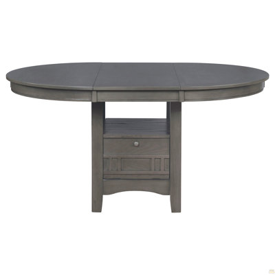 Lavon Oval Medium Grey Extension Leaf Dining Table