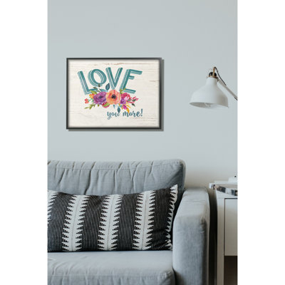 « love you more fleurs white wood », impression